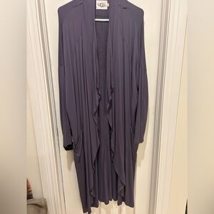 UGG Purple-gray Drape Open Front Robe
